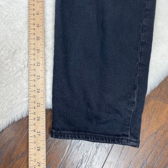 Old Navy Jeans 18 OG Straight Ripped Knee High-Rise Stretch Black Women's - Picture 12 of 14